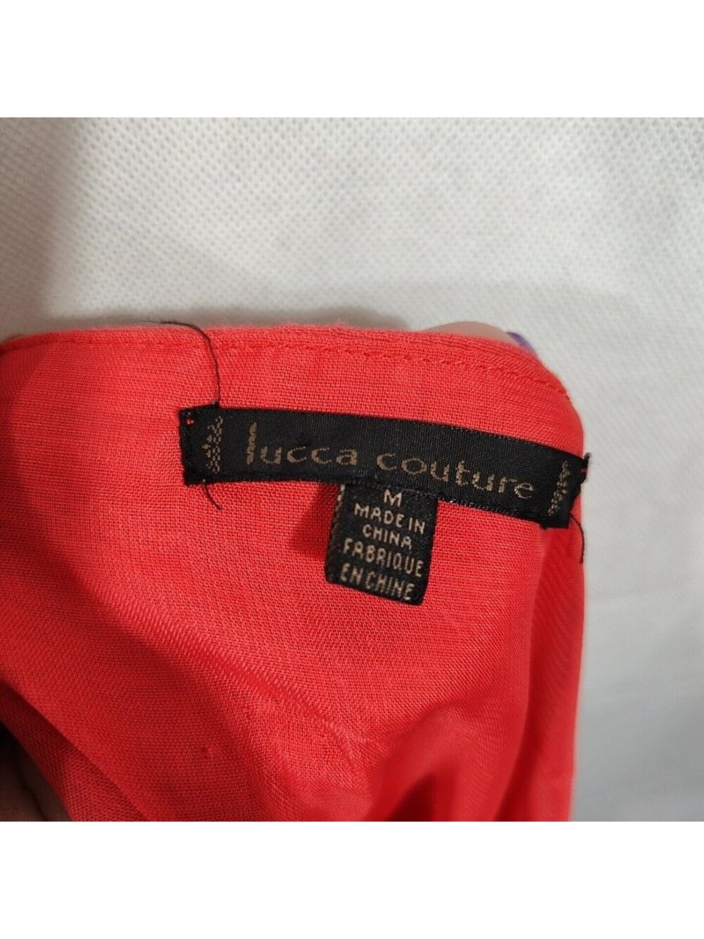 Lucca Couture Lined Crinkle Dress Sundress Women Size M Red-Orange MISSING STUDS - Picture 4 of 8